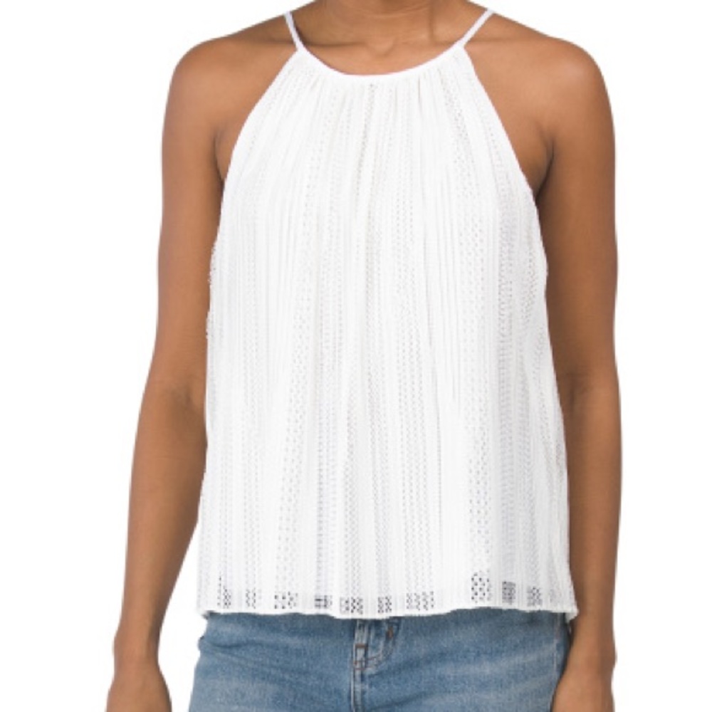 Theory Lace Pleated Halter Top